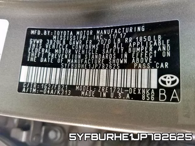 5YFBURHE1JP782625 фото 2