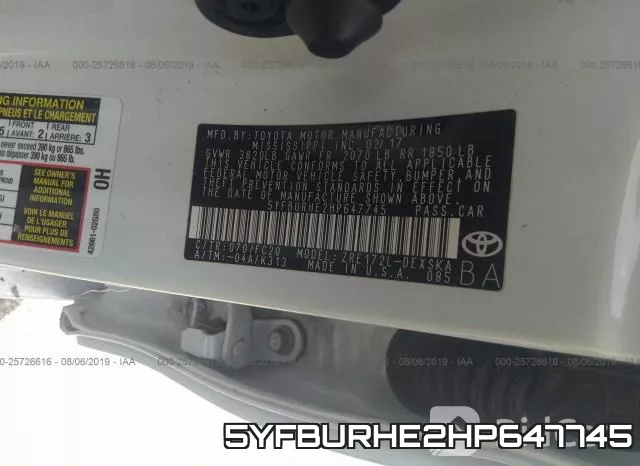5YFBURHE2HP647745 фото 10