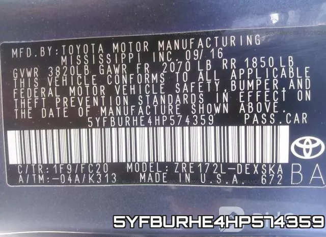 5YFBURHE4HP574359 фото 10