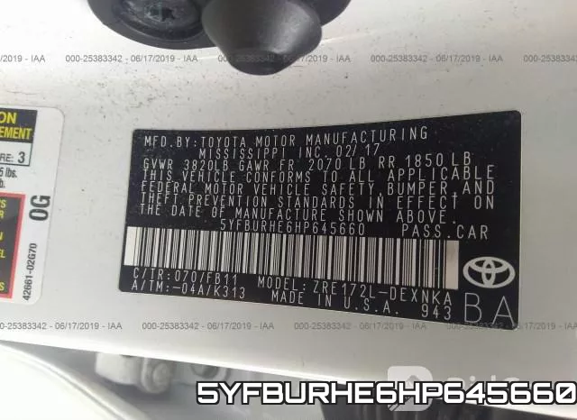 5YFBURHE6HP645660 фото 10