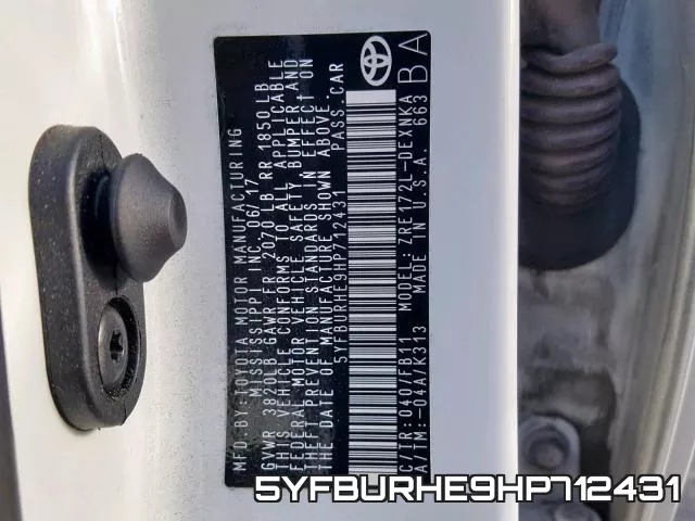 5YFBURHE9HP712431 фото 2
