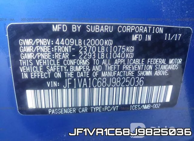JF1VA1C68J9825036 фото 10