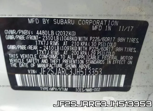 JF2SJARC3JH513353 фото 10