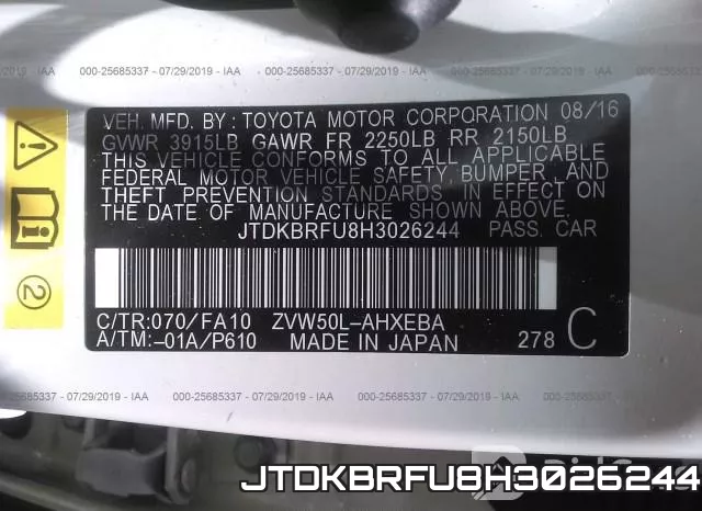 JTDKBRFU8H3026244 фото 10