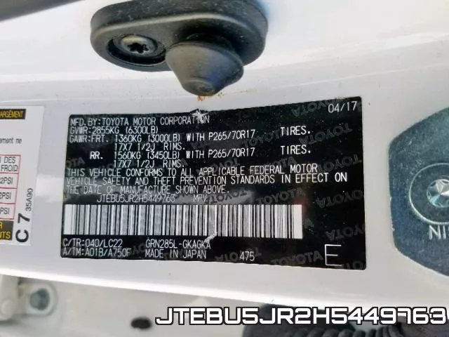 JTEBU5JR2H5449763 фото 2