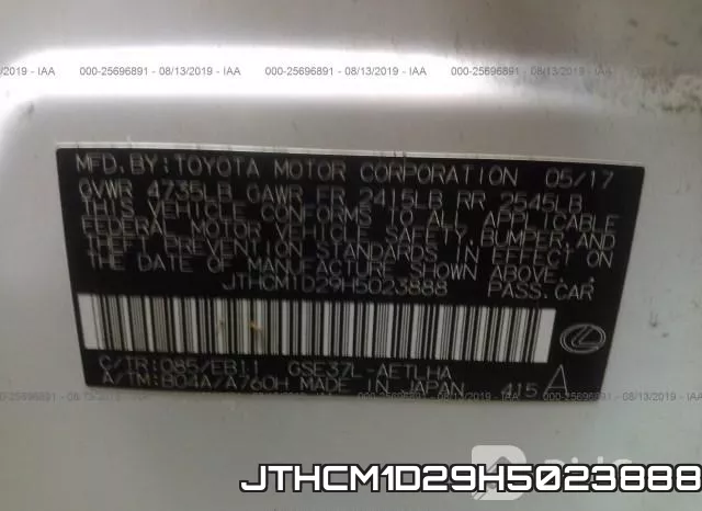 JTHCM1D29H5023888 фото 10