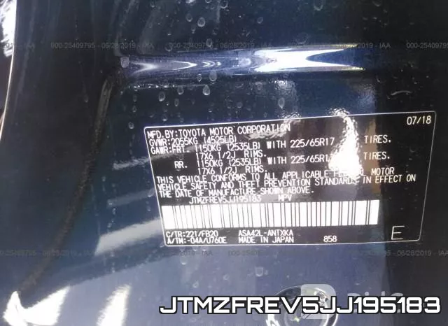 JTMZFREV5JJ195183 фото 10