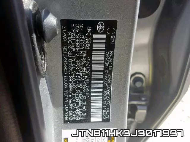 JTNB11HK3J3017937 фото 2