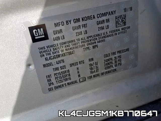 KL4CJGSM1KB770647 фото 2