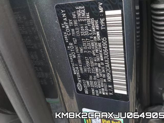 KM8K2CAAXJU064905 фото 2