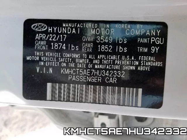 KMHCT5AE7HU342332 фото 2