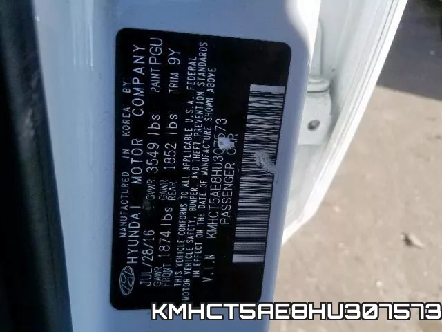 KMHCT5AE8HU307573 фото 2