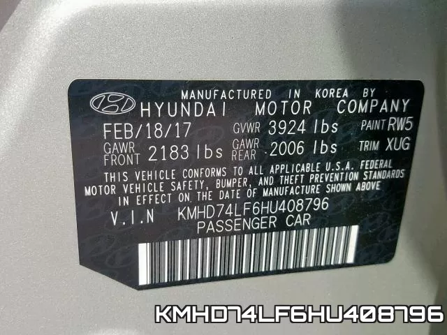 KMHD74LF6HU408796 фото 2