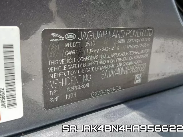 SAJAK4BN4HA956622 фото 2