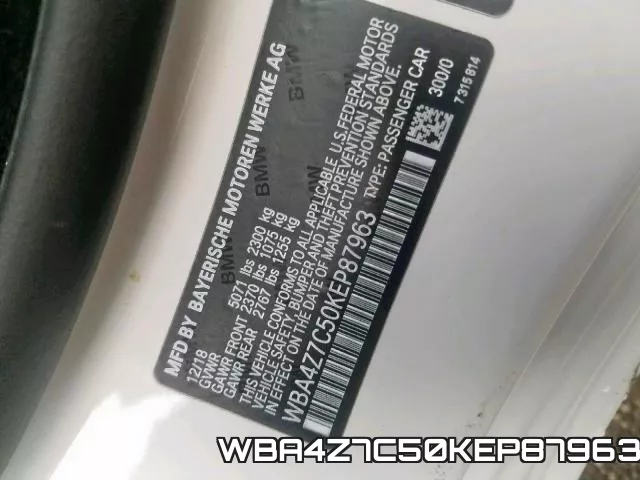 WBA4Z7C50KEP87963 фото 2