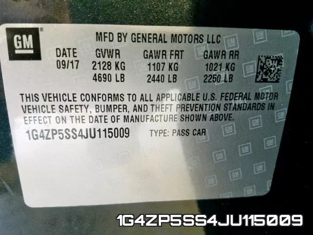1G4ZP5SS4JU115009 фото 2