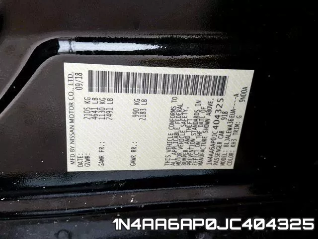 1N4AA6AP0JC404325 фото 2