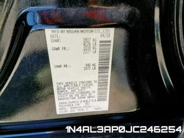 1N4AL3AP0JC246254 фото 2