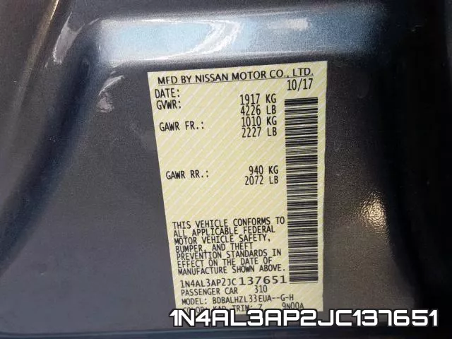 1N4AL3AP2JC137651 фото 2