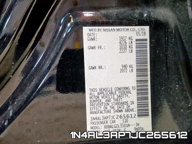 1N4AL3AP7JC265612 фото 2