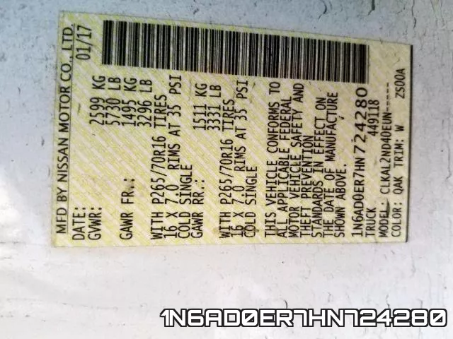 1N6AD0ER7HN724280 фото 2