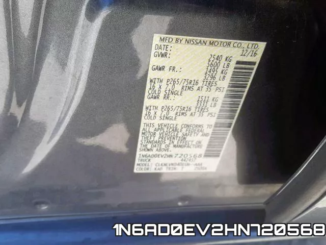 1N6AD0EV2HN720568 фото 2