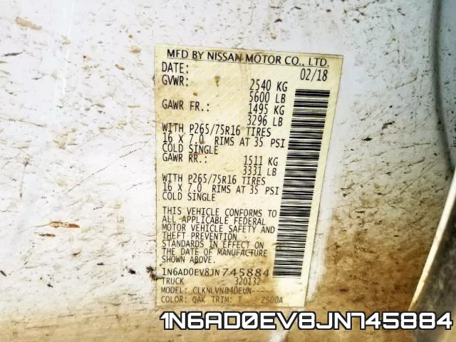 1N6AD0EV8JN745884 фото 2