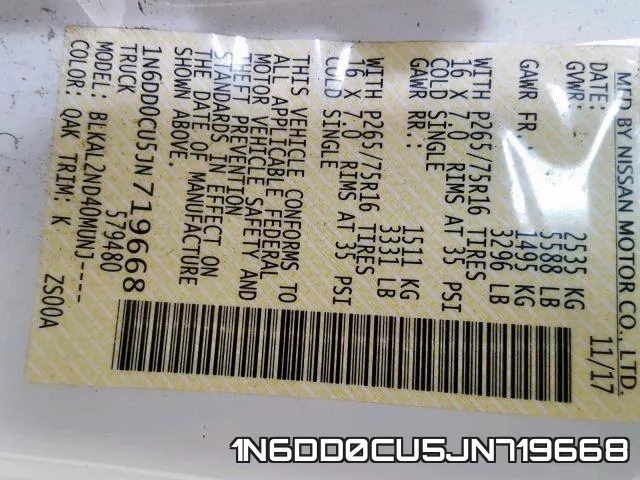 1N6DD0CU5JN719668 фото 2
