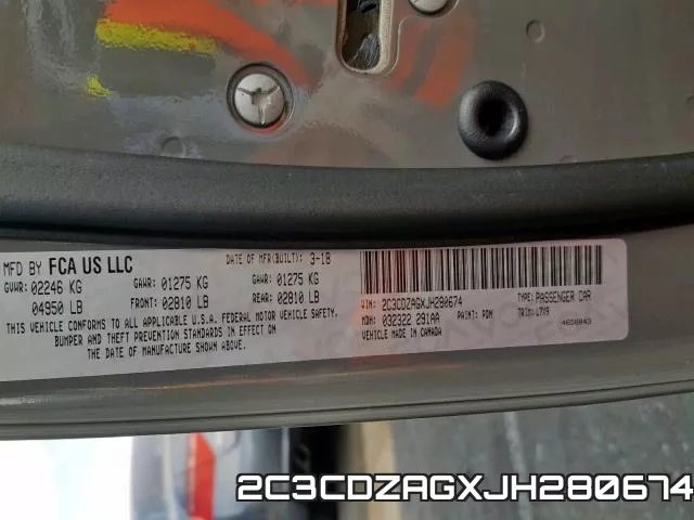 2C3CDZAGXJH280674 фото 2