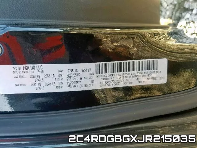 2C4RDGBGXJR215035 фото 2