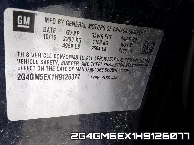 2G4GM5EX1H9126077 фото 2