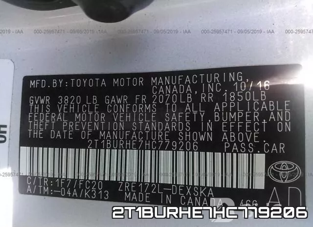 2T1BURHE7HC779206 фото 10