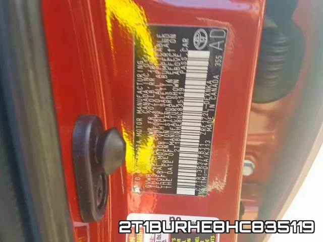 2T1BURHE8HC835119 фото 2