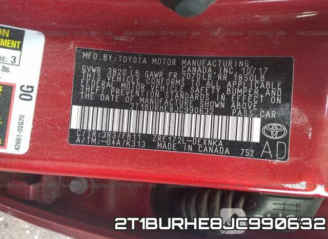 2T1BURHE8JC990632 фото 10