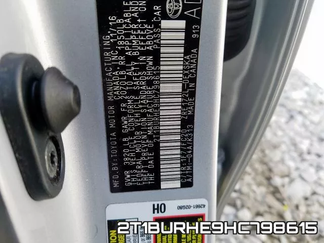 2T1BURHE9HC798615 фото 2
