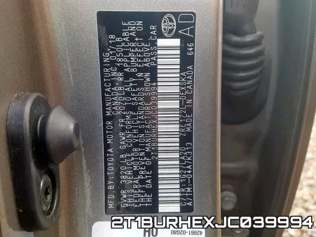 2T1BURHEXJC039994 фото 2