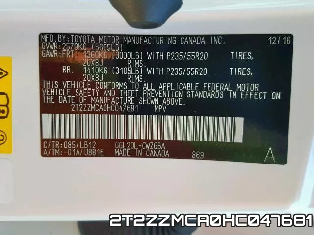 2T2ZZMCA0HC047681 фото 2