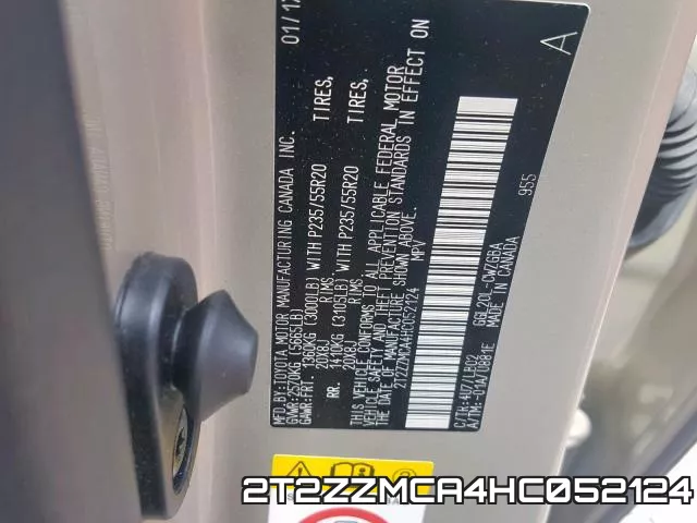 2T2ZZMCA4HC052124 фото 2