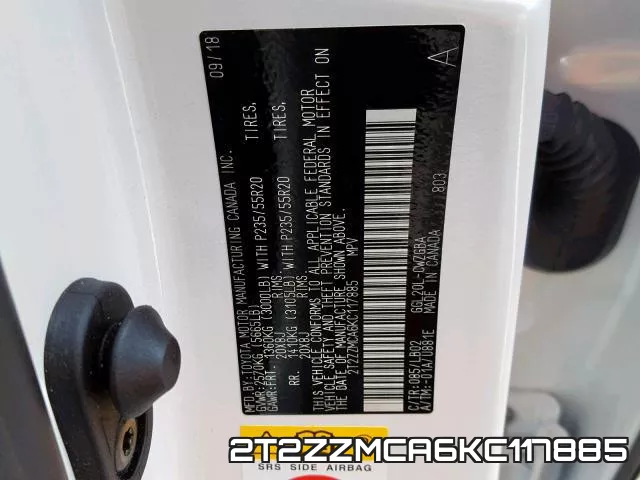 2T2ZZMCA6KC117885 фото 2