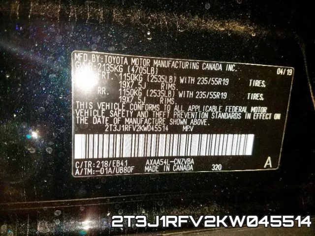 2T3J1RFV2KW045514 фото 2