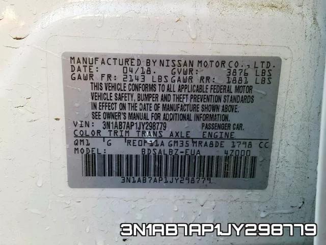 3N1AB7AP1JY298779 фото 2