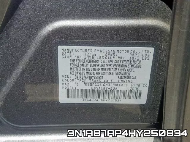 3N1AB7AP4HY250834 фото 2