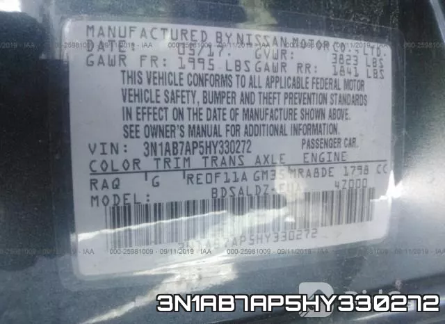 3N1AB7AP5HY330272 фото 10