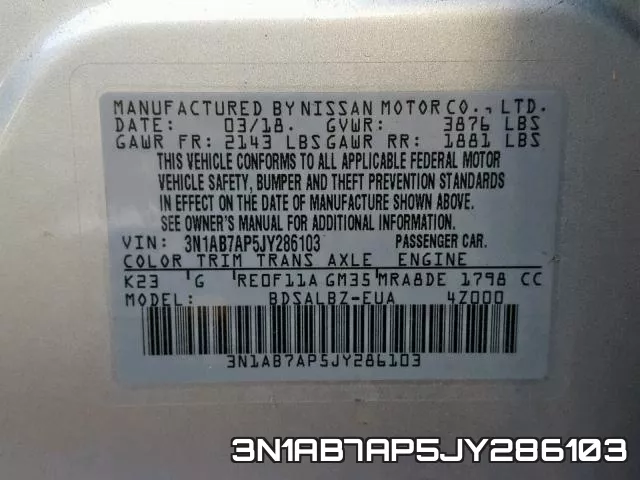 3N1AB7AP5JY286103 фото 2