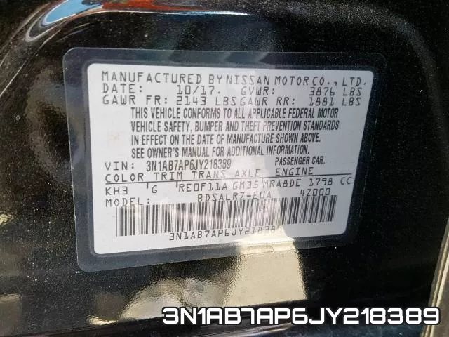 3N1AB7AP6JY218389 фото 2