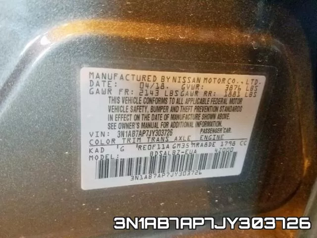3N1AB7AP7JY303726 фото 2