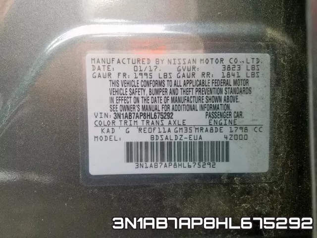 3N1AB7AP8HL675292 фото 2