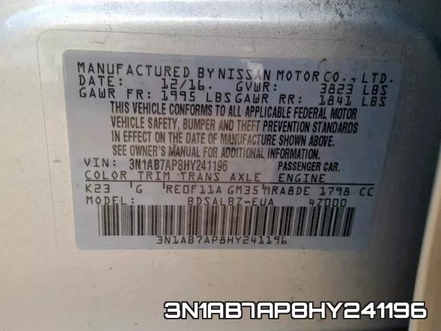 3N1AB7AP8HY241196 фото 2