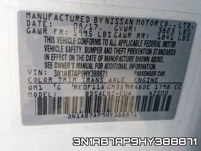 3N1AB7AP9HY388871 фото 2