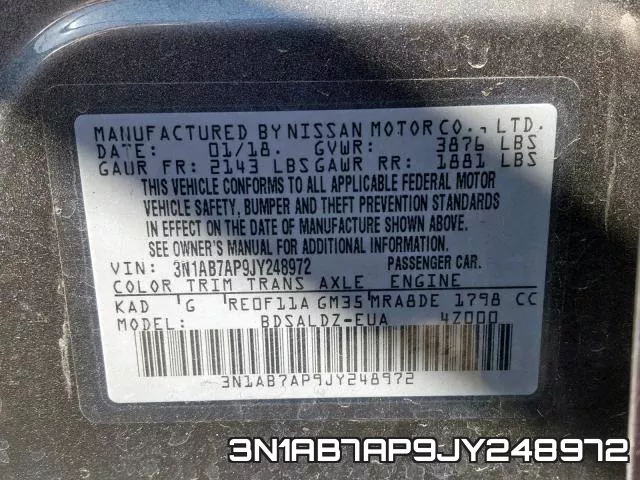 3N1AB7AP9JY248972 фото 2